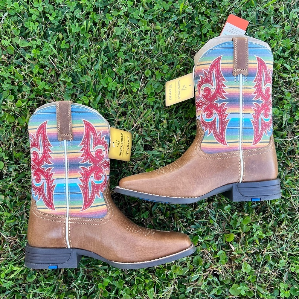 NWT Ariat Girls' Lonestar Square Toe Western Boots Size 5.5 - Picture 3 of 6